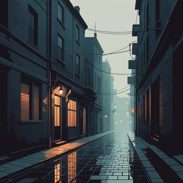 Imagine walking through a foggy, dimly lit city, where each shadow could hide a mystery. This track encapsulates the feeling of uncertainty and cautious intrigue that comes from such an environment, using retro synths to create a dense, suspenseful atmosphere.