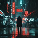 a dark synthwave track exploring loneliness in a futuristic city