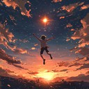 an uplifting anime track that energizes with fast paced melodies.