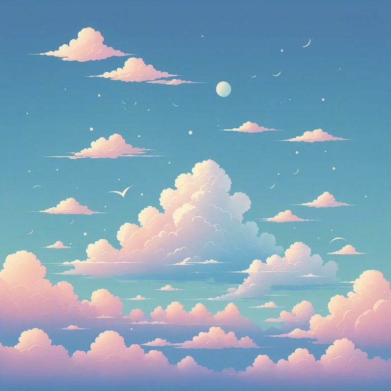 This track embodies the essence of a serene sky with soft, layered melodies weaving through a tranquil soundscape. The gentle instrumental arrangement gives the feeling of drifting through clouds, providing a perfect backdrop for relaxation or meditative practices.