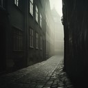 a dark instrumental capturing solitude in a foggy urban landscape.