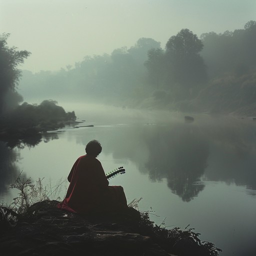 Experience a sublime morning through ethereal hindustani classical music, blending serene sitar tones and atmospheric elements to invoke a sense of peaceful awakening. The track gently builds layers of delicate sitar improvisations over a soft drone, creating a calming and meditative soundscape, perfect for deep introspection or a tranquil start to your day.