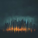 atmospheric synths over pulsing beats evoke dystopian future city.