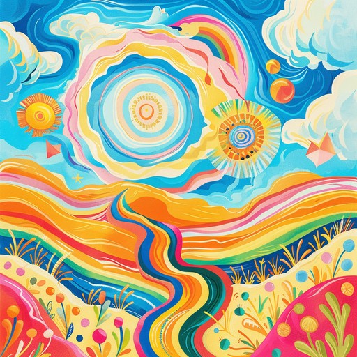 Join a whimsical and vibrant psychedelic journey perfect for a summer day. Electric guitar melodies weave through colorful soundscapes, creating a blissful and carefree atmosphere that transports you to a kaleidoscope world.