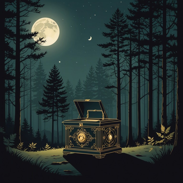 A dark lullaby that intertwines the soothing tones of a music box with unsettling minor harmonies, creating a soundscape that is both comforting and eerie, perfect for a macabre bedtime story.