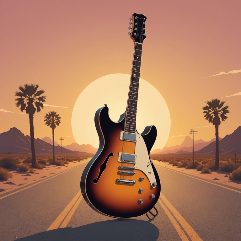 This track captures the essence of a dusty, sun baked journey reminisced through the sound of a wailing electric guitar, embodying the spirit of old americana and blues rock. The music evokes the imagery of open roads and a longing for simpler times with its heartfelt guitar solos and rich, emotive dynamics.