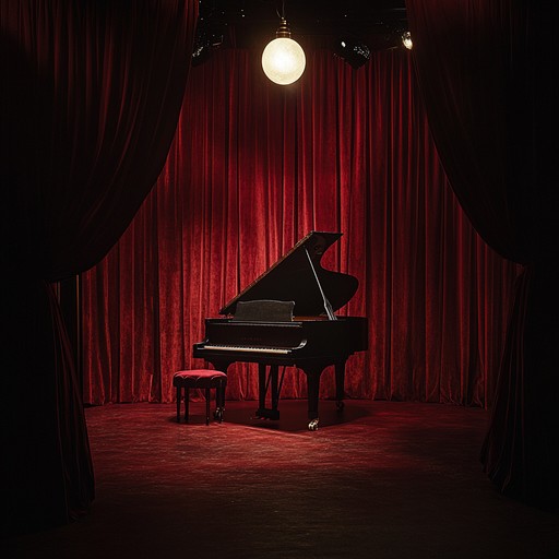 A romantic dark cabaret instrumental that combines lush piano chords and haunting melodies, capturing the melancholy of forbidden love in a dimly lit cabaret.