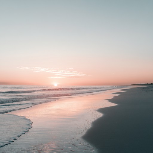 Imagine sitting by the seashore, the sun setting in the distance, and soft, soothing tunes echoing the rhythmic dance of the waves. A calm, ambient sound washes over you, blending seamlessly with the natural sounds of the ocean, offering a perfect soundtrack to a peaceful coastal evening.