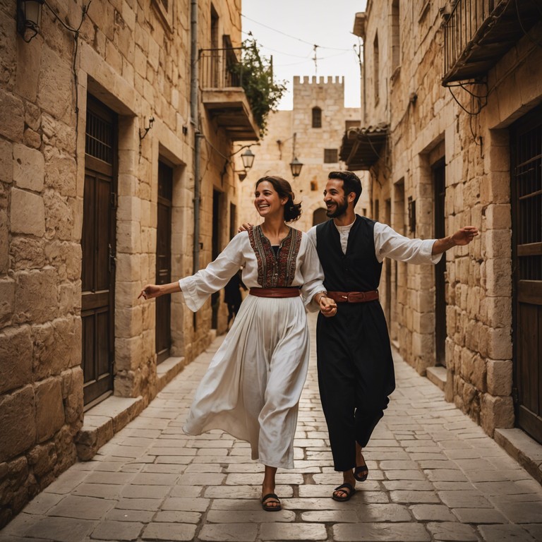 This track captures the joyful essence and lively spirit of a festive gathering in jerusalem, blending traditional jewish musical elements with a fresh, modern twist. Melodic lines interweave to create a warm, communal atmosphere that invites listeners to join in the celebration.