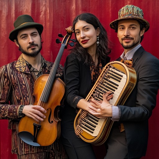 This instrumental piece juxtaposes emotional clarinet solos with lively accordion and violin, celebrating the vigorous and unyielding spirit of klezmer traditions through dynamic musical interplay.