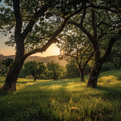 Imagine a serene setting as the sun fades, casting soft shadows while a gentle melody plays, embracing the tranquil mood of a perfect evening. This track features subtle guitar strums that echo the softness of an evening whisper, making it ideal for moments of reflection or gentle end of day relaxation.