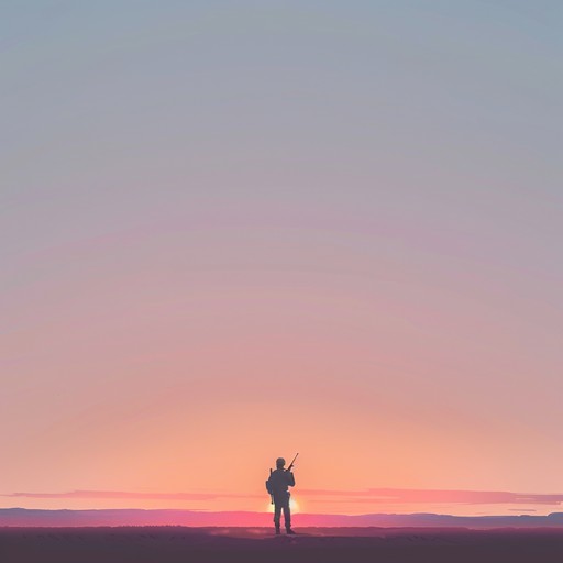 A somber, instrumental track capturing the heartache of a soldier leaving home, using poignant, sweeping melodies and subtle percussion to evoke deep, reflective emotions. A blend of nostalgic harmonies with a ceremonial touch provides a profound sense of longing and duty.