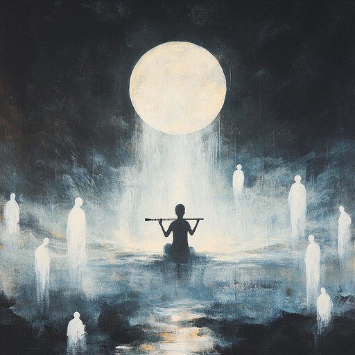 A haunting instrumental piece that blends traditional japanese instruments with contemporary ambient sounds, evoking a sense of nostalgia and lingering spirits. The melody weaves through eerie soundscapes, creating an ethereal atmosphere reminiscent of haunting anime scenes.