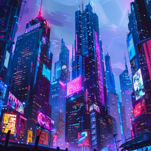 A high octane futuristic punk track featuring aggressive synthesizer riffs and pounding electronic rhythms, taking listeners on a rebellious journey through neon lit cityscapes.