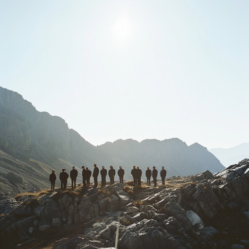 Feel the uplifting power of choral voices that paint majestic soundscapes reminiscent of towering mountains and echoing valleys, where each note resonates with the splendor of nature's beauty.