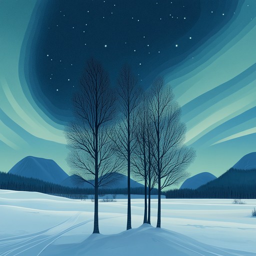 This instrumental piece features a delicate blend of traditional finnish harmonies and contemporary pop sensibility, evoking an atmosphere of serene elegance. The composition employs a shimmering melody on the kantele, set against a backdrop of gentle electronic beats and lush orchestral arrangements. The track flows with a refined grace, invoking the ethereal beauty of finnish landscapes under the aurora borealis.