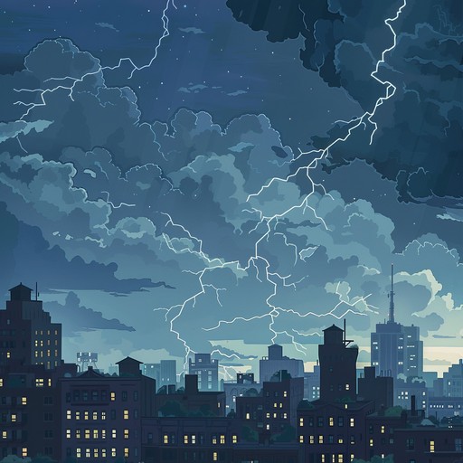 A dramatic orchestral piece that captures the intensity of a chaotic urban thunderstorm. The song features crashing percussion, soaring strings, and thunderous brass, creating an intense and dramatic atmosphere. The relentless rhythm and complex layering drive the feeling of chaos and urgency. Perfect for scenes requiring a high energy, dramatic background.