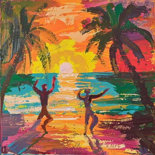 Immerse yourself in a vibrant, sun soaked dance with an energetic rumba beat. The rhythmic guitar leads a lively ensemble of percussion and brass, evoking images of tropical beaches and warm summer nights. This instrumental track will have listeners moving and feeling the heat of a vibrant latin celebration.