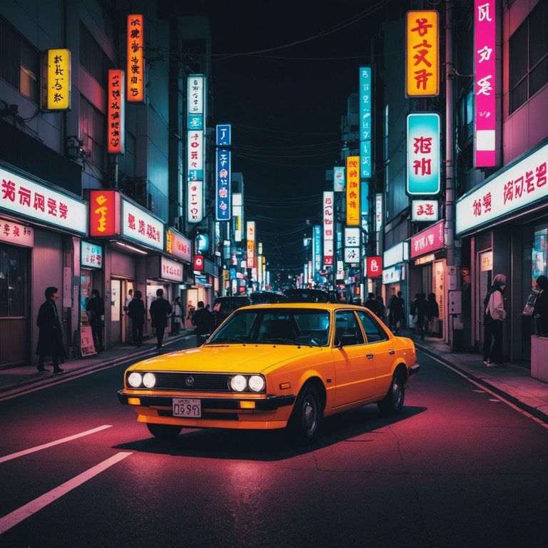 This upbeat instrumental jpop song captures the electric atmosphere of tokyo at night, with its bustling streets, glowing neon signs, and lively entertainment districts. The track features a catchy melody played on synthesizers, backed by punchy electronic drums and a groovy bassline. The arrangement incorporates elements of modern jpop production, such as pitch-shifted vocal samples and glitchy electronic effects, while maintaining a polished and danceable sound. The song evokes feelings of excitement, youthful energy, and the thrill of exploring the city after dark.