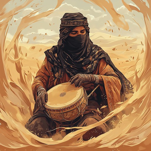 This powerful instrumental track layers traditional middle eastern darbuka rhythms with modern elements to bring out the fierce energy of a warrior dance in the desert. The music captures the spirit of ancient battles and the relentless determination of warriors under the scorching sun.