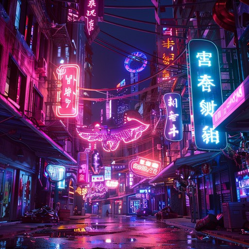 Immerse yourself in the haunting atmosphere of a cyberpunk metropolis after dark. Pulsing basslines, glitchy synths, and ominous pads paint a vivid picture of neon-lit streets, towering skyscrapers, and the seedy underbelly of a tech-noir world. The relentless, driving rhythm and eerie melodies evoke a sense of danger and excitement, inviting the listener to explore the shadows of this dystopian landscape.