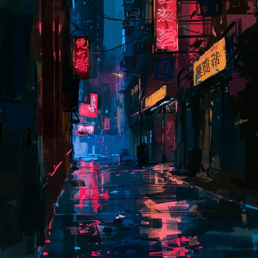 A high energy synthwave track featuring dark, pulsating synths and a relentless beat, evoking a sense of tension and urgency. Perfect for late night drives through neon lit urban landscapes, this song captures the uneasy balance between allure and danger.