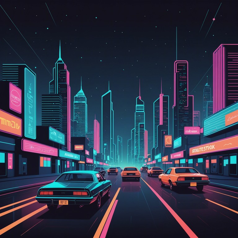 The sounds of powerful, fast paced synthwave create an electrifying atmosphere of urgent pursuit, interlaced with dynamic electronica nuances inspired by the thrill and aesthetics of 80s cinema. This composition showcases a compelling variety of synth timbres and patterns that expertly mimic the highs and lows of an adrenaline fueled chase.