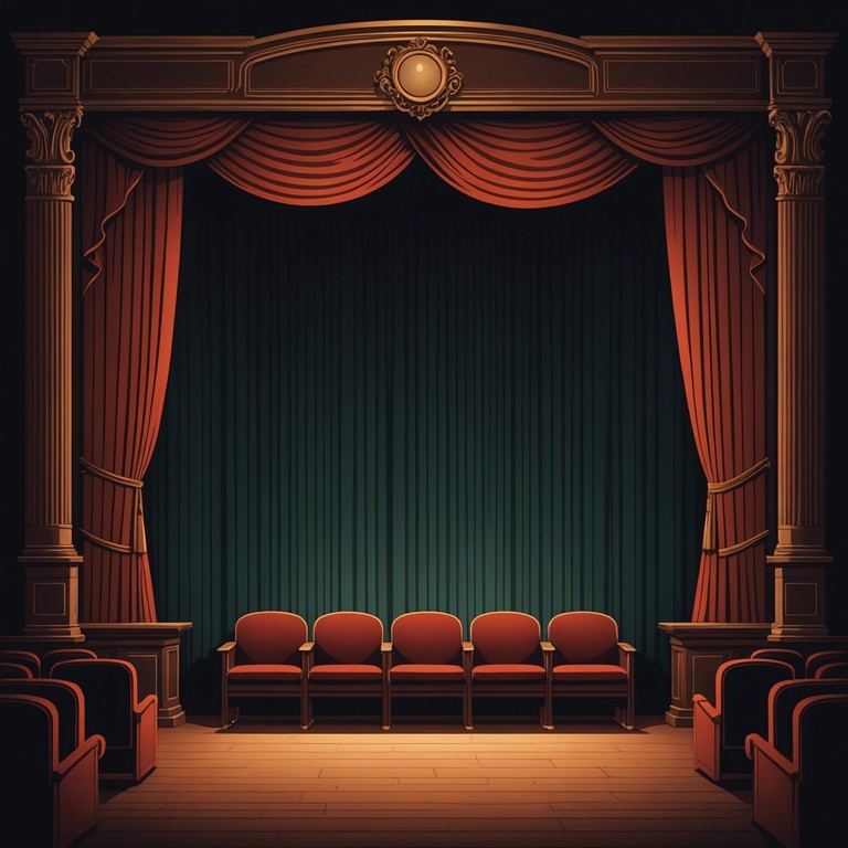 Delve into a world of shadow and velvet, where eerie tranquility meets the dark cabaret style. This song transports listeners into a late night show at an antique theatre, adorned with sumptuous velvet curtains and worn wooden seats, all bathed in the dim glow of candle lights. The music features a piano playing melancholic, languid chords, echoing the whispers of an ancient, captivating era of intricate storytelling and hidden emotion.