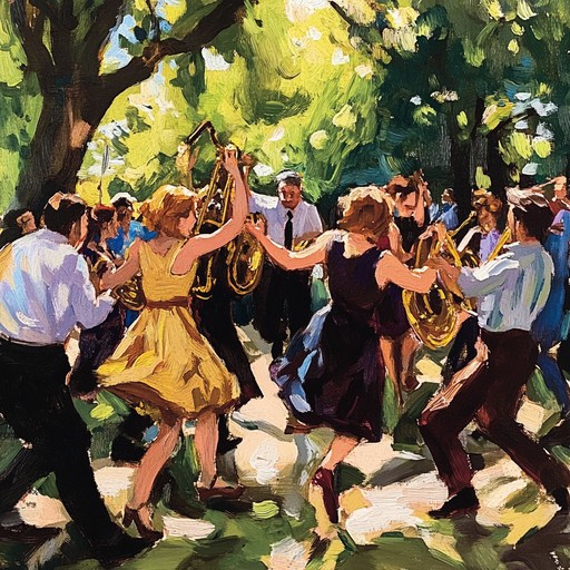 This vibrant klezmer song uses energetic rhythms and lively melodies, ideal for gatherings that spark joy and celebration. The interplay between clarinet and percussion animates a sense of unity and exuberance. Perfect for festive events and communal dancing.