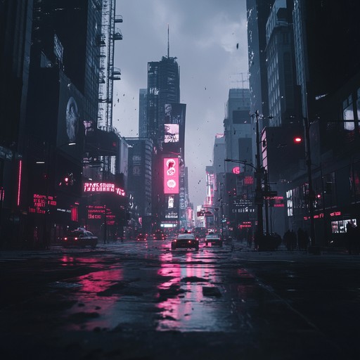 Imagine walking through a deserted city at twilight, the neon lights flickering, and shadows creating a sense of eerie loneliness. The music intertwines smooth jazz and modern synths, creating an atmospheric, introspective soundscape. Silky saxophone melodies float over a bed of electronic beats and ambient drones, painting a picture of a melancholic urban scene.