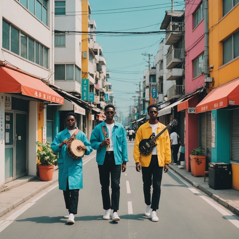 This track represents a unique blend where the rhythmic, energetic beats of afrobeat meet the polished pop sounds of k pop, creating a dynamic, danceable, and culturally rich sound experience. Expect an electrifying ensemble that merges traditional african instruments with modern korean pop elements.