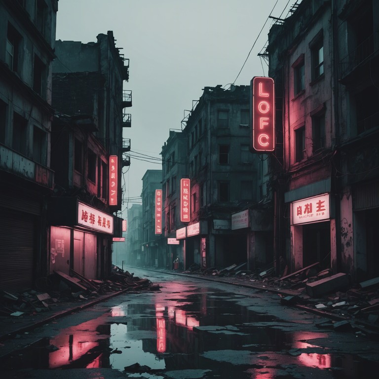 In a sonic exploration of a dystopian future, neon grit echoes combines aggressive guitar riffs with atmospheric synths to paint a soundscape of urban decay and technological despair. This track utilizes distorted electric guitar to drive a gritty, intense feeling that's both nostalgic and forward looking, morphing classic grunge with futuristic elements.