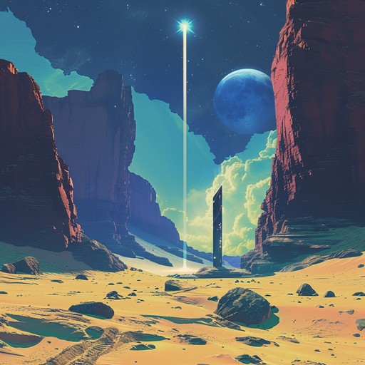 Embark on a transcendent journey through a soundscape where ancient desert melodies meet futuristic realms. Synthesizers craft a celestial terrain with flowing, ambient textures, creating an enigmatic atmosphere that transports listeners to the farthest cosmic dunes.