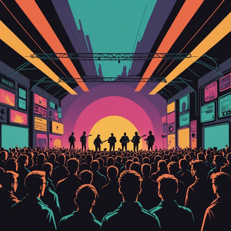 Rebellious streets carnival immerses listeners into a spontaneous, energetic, and rebellious party atmosphere, blasting through with high octane guitar solos and pounding rhythms, perfect for an underground punk rock dance scene or a thrilling skateboard ride