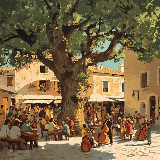 This lively piece paints a picture of a bustling village fair, featuring spirited fiddling that invites listeners to join in the joyous dances. Set in the heart of a sunlit countryside, it celebrates community ties and vibrant traditions in an exuberant and rhythmic style.