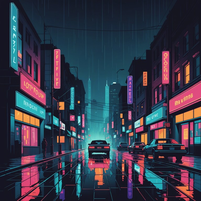 In this evocative track, we explore the somber moods of an 80s cityscape under lingering rain. Through minimalistic synth layers, this piece transports the listener into a world of reflection and quiet urban solitude, where neon lights flicker in the haunting embrace of nightfall.