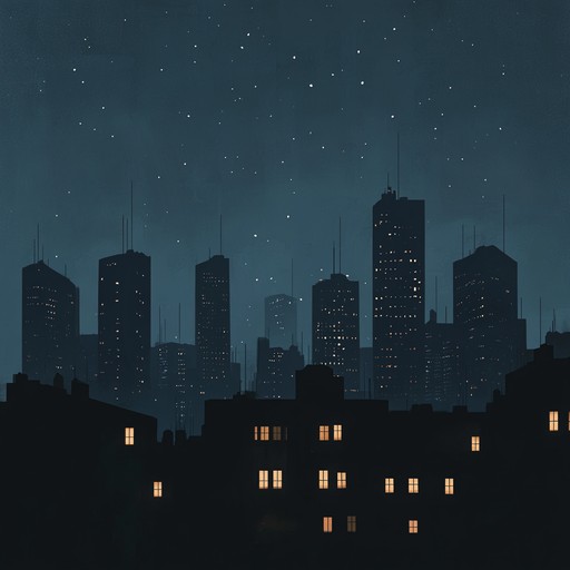 This instrumental piece captures the dramatic and pulsing heartbeat of a city at night, blending ambient sounds with rhythmic beats to depict the urban landscape's intensity and solitude