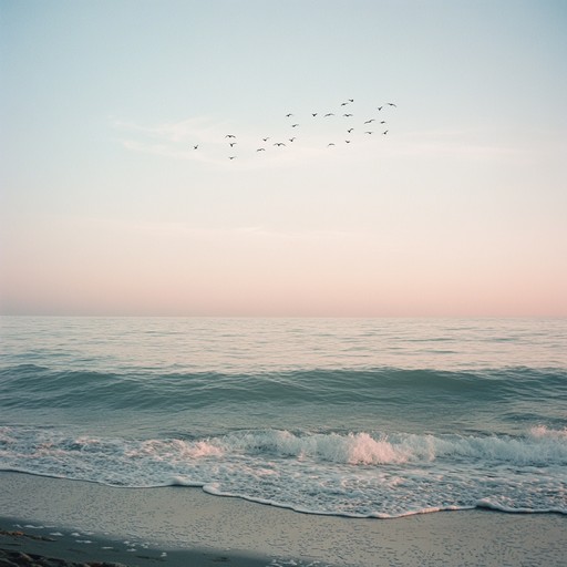 Imagine yourself on a peaceful coast with the soft murmur of the ocean and the distant calls of seabirds. The ambient chillwave envelops you, creating a serene morning atmosphere that's perfect for relaxation, reflection, and finding inner peace.