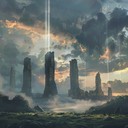 eerie soundscape blending ancient and futuristic elements seamlessly