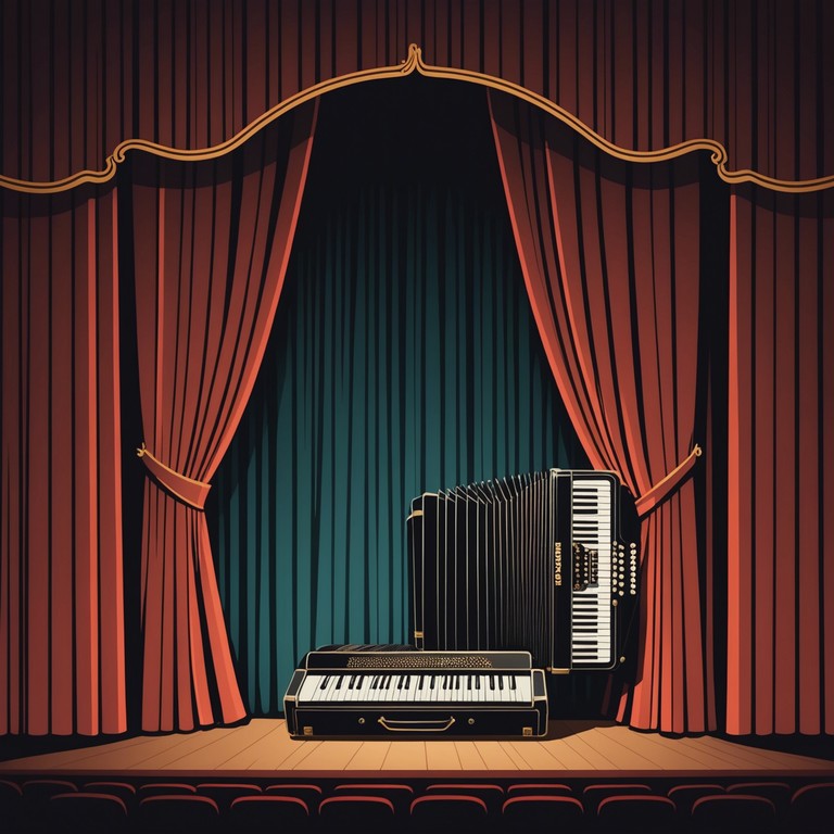 An instrumental track that delves into the eerie and ethereal aspects of cabaret with a modern twist, featuring a haunting accordion melody that seems to tell forgotten tales of lore. The piece combines a sense of loneliness and intimacy, as if played in an abandoned theatre, enveloping the listener in a cloak of fading velvet curtains.