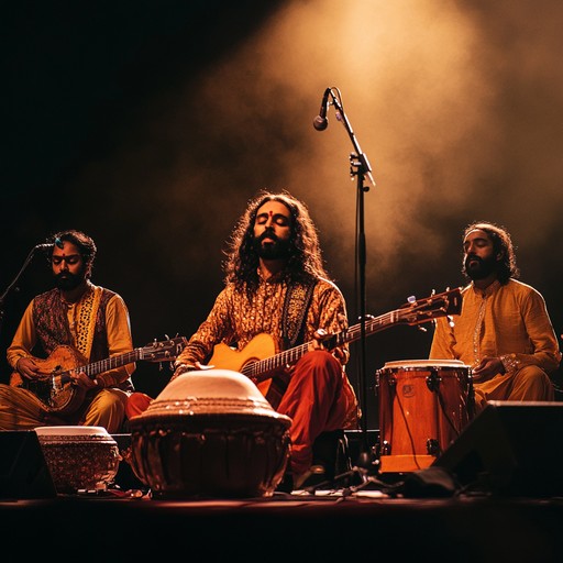 A highly energetic fusion track that combines the melodic richness of indian raga with the raw power of rock. Beginning with an electrifying guitar riff, it seamlessly transitions into rhythmic tabla beats, creating an uplifting and fast paced tune designed to energize and captivate listeners.