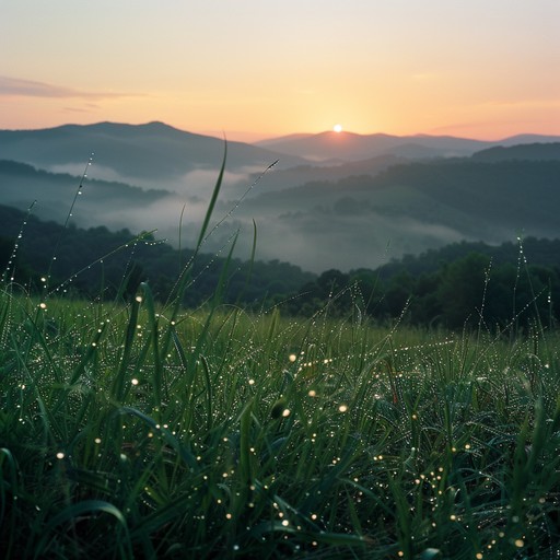 A soothing, serene bluegrass composition echoing the calm, uplifting vibes of a mountain sunrise. Featuring gentle banjo strums, light percussion, and a warm, nostalgic atmosphere reminiscent of early appalachian dawns