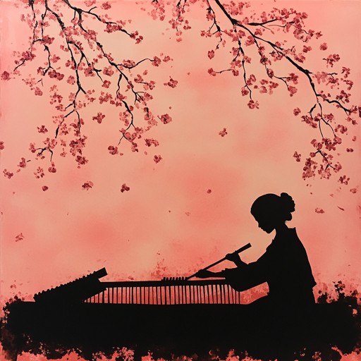 An instrumental ambient track featuring the koto, symbolizing the ephemeral beauty of cherry blossoms, merging traditional japanese sounds with modern ambient to create a meditative and calming experience