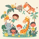 whimsical children's song with playful melodies and jungle sounds