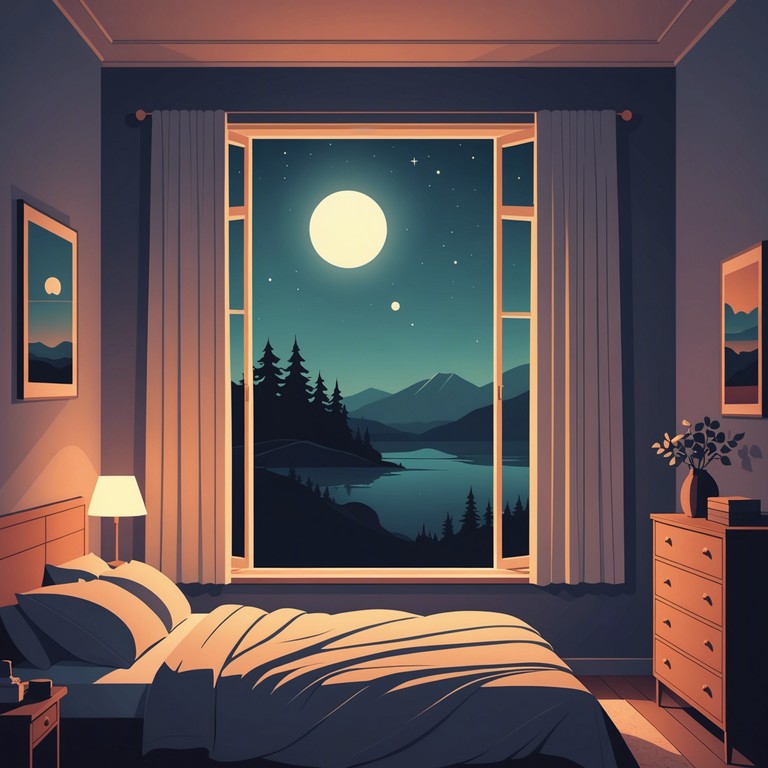 Imagine a track that transports you to a tranquil nocturnal realm, where each note of the harp brings deeper calm and peace, perfect for unwinding or soothing sleep preparation.