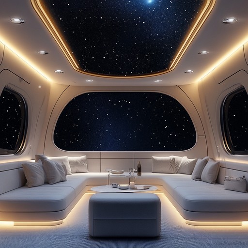 Imagine lounging in a luxurious spaceship, drifting through a sea of stars. The soft, futuristic tones blend seamlessly with ambient textures, creating an atmosphere of relaxation and ease. Close your eyes and let the electronic soundscapes carry you to peace and tranquility