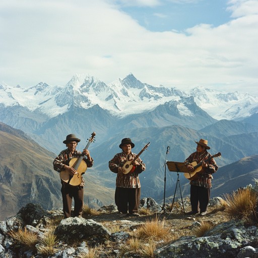 This piece blends ancient peruvian andean music with contemporary soundscapes, invoking the mysticism of the andes mountains through a mix of traditional tunes and modern rhythmic elements. Imagine the past and present enmeshed in harmony, with each note echoing the spirit of the inca.