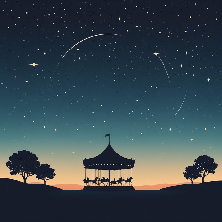 This musical composition attempts to recreate the soft, gentle essence of a child's lullaby, mixed with the nostalgic and entrancing tones of a carousel. The piece uses a music box to provide a tinkling foundation, evoking the imagery of a peaceful, dream filled sleep under starlit skies. Combined with hypnotic rhythms, it aims to softly lure children into a tranquil and comforting sleep.