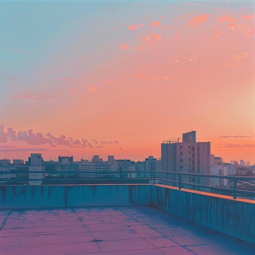 A relaxed instrumental rap piece inspired by sunset cityscapes, blending soulful beats and smooth melodies to evoke a laid back, contemplative mood. Perfect for unwinding on a rooftop, watching the sun dip below the horizon. The gentle rhythm and soothing tones create a tranquil atmosphere.