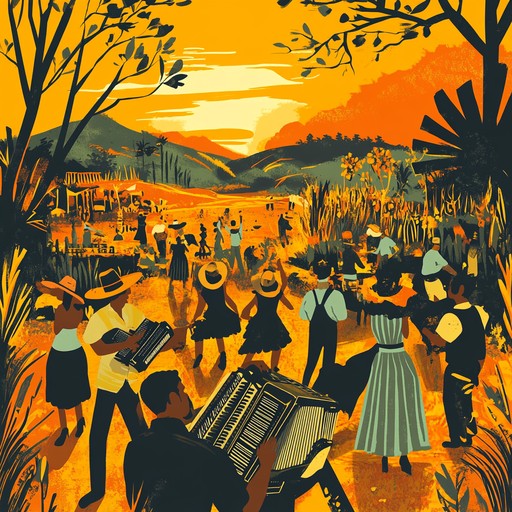 An energetic instrumental track that captures the joyous and festive atmosphere of a brazilian sertão celebration, featuring lively rhythms, traditional melodies, and the vibrant sounds of the accordion.